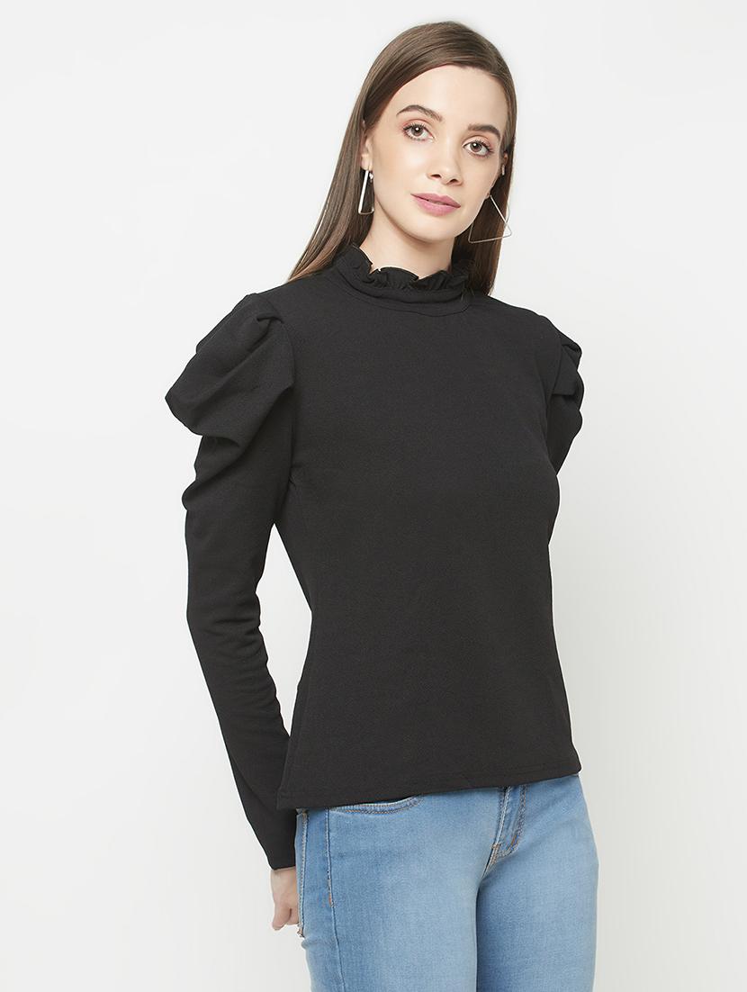 mock neck solid top - 17984234 - Standard Image - 1