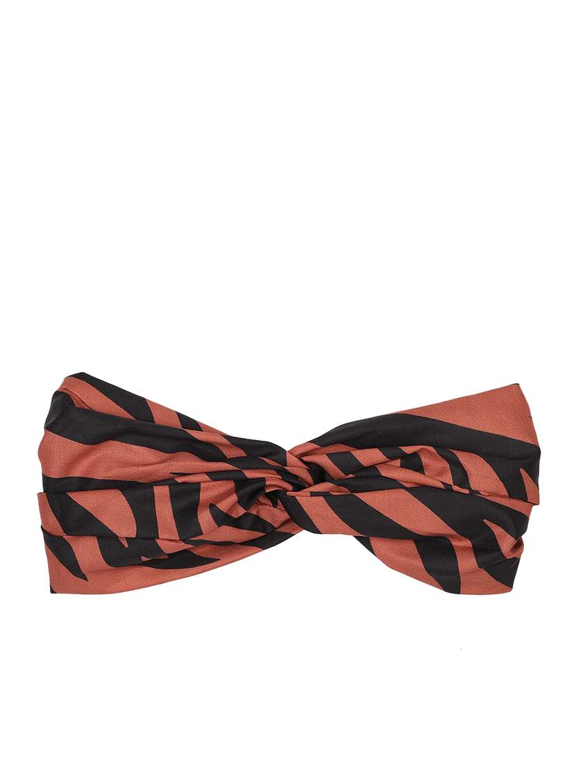 Coral Printed Viscose Headband And Scrunchy Combo Pack
