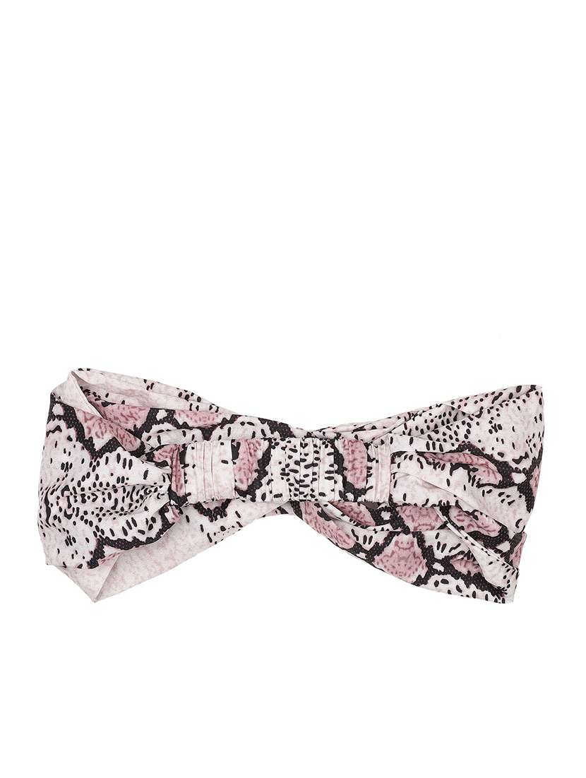 Off White Printed Viscose Headband And Scrunchy Combo Pack