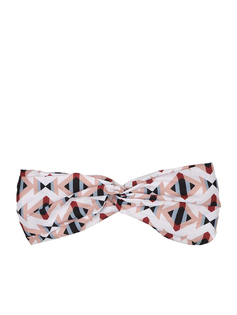 printed multicolor viscose knot design headband