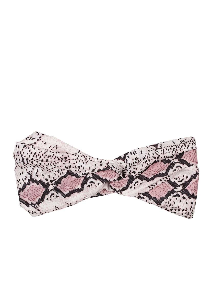 off white printed viscose knot design headband