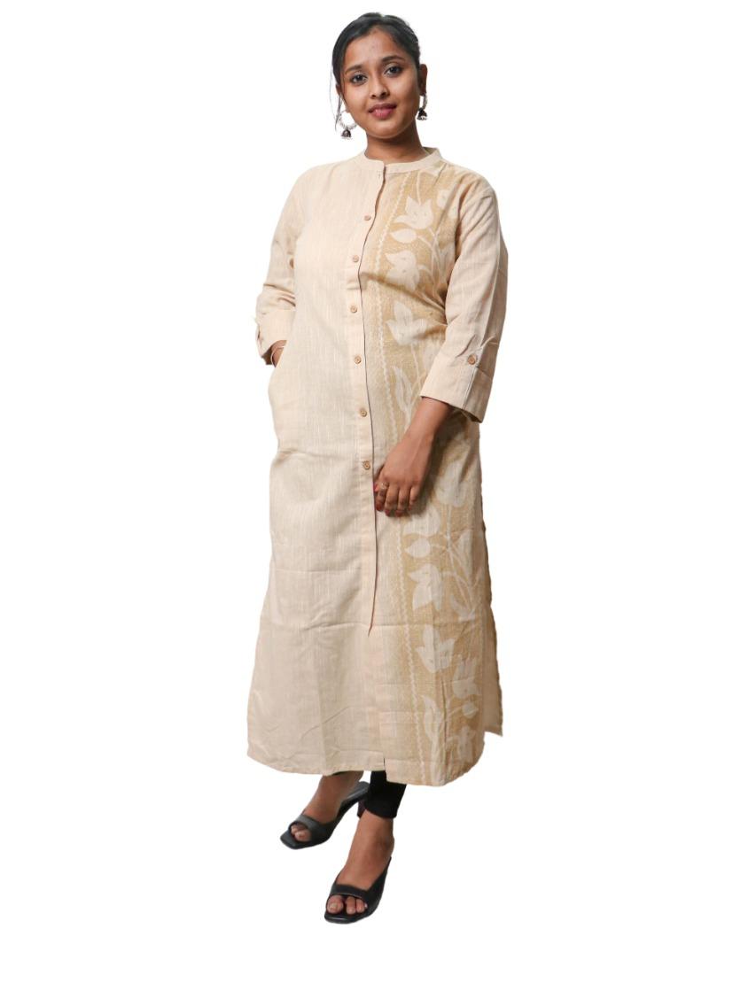 khadi long a shap kurta - 17988120 - Standard Image - 1
