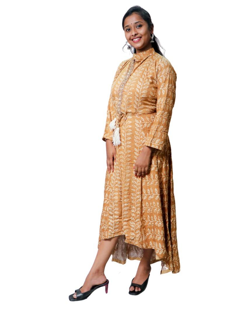 front cut u shape gown  - 17988247 -  Standard Image - 1