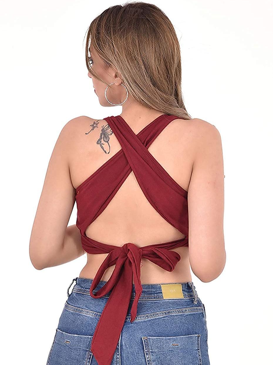 cotrel women solid crop top - 17989249 - Standard Image - 1