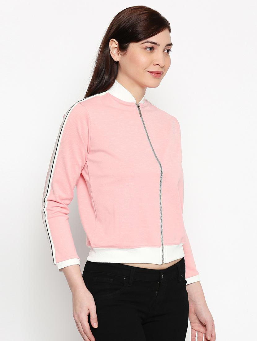 contrast bind bomber jacket - 17994450 - Standard Image - 1