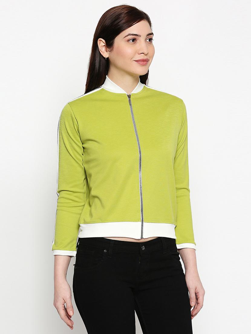 contrast bind bomber jacket - 17994451 - Standard Image - 1