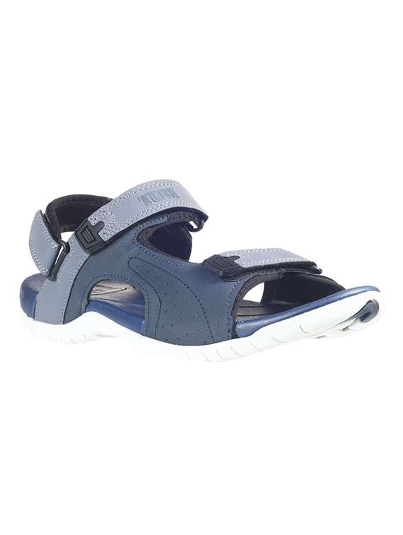 blue synthetic & mesh back strap floaters