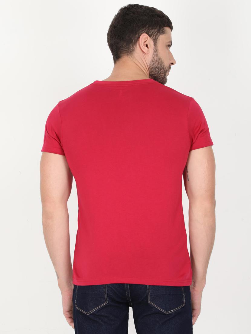 maroon printed t-shirt - 17995775 - Standard Image - 1