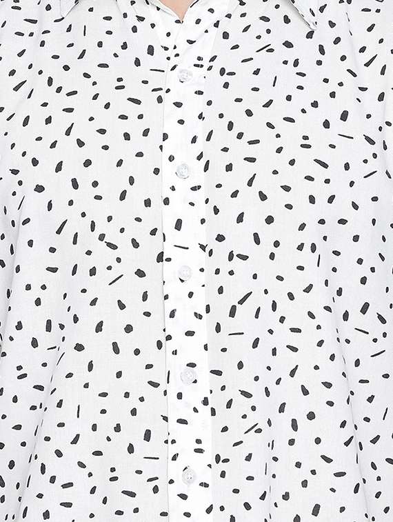 mens micro print casual shirt - 17996642 - Standard Image - 4