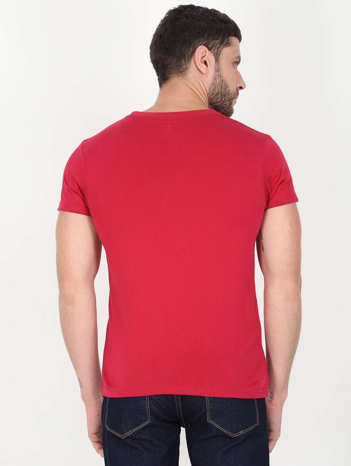 maroon printed t-shirt - 17996695 -  Standard Image - 1