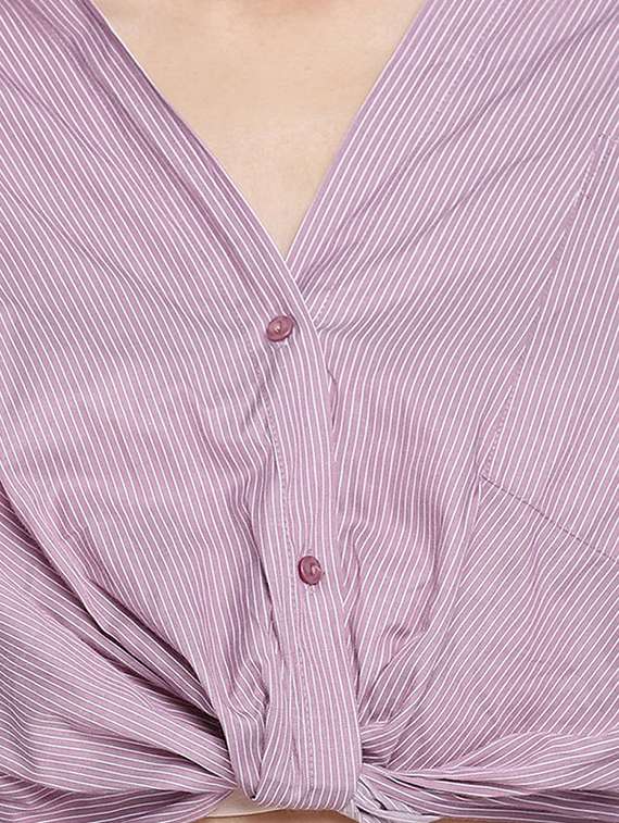 long sleeved striped crop shirt - 17996879 -  Standard Image - 4