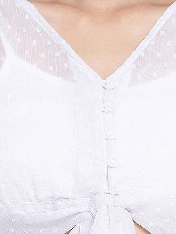 women's crop v neck top - 17996888 -  Standard Image - 4