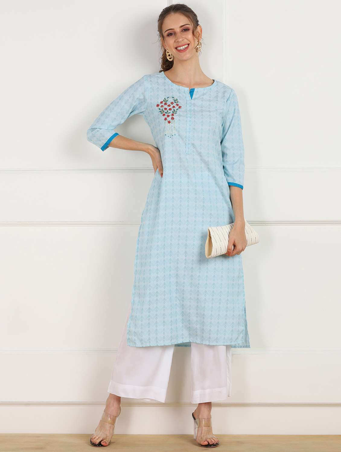 printed straight kurta