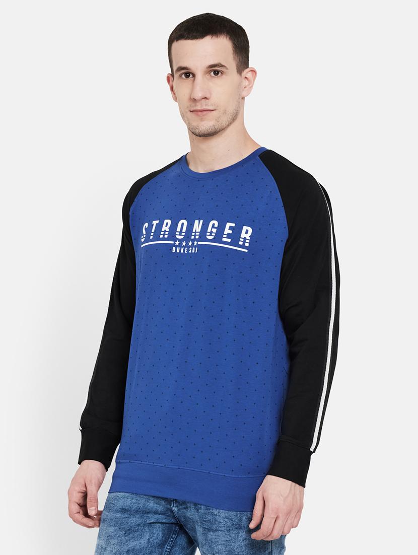 blue printed raglan sweatshirt - 17997241 - Standard Image - 1