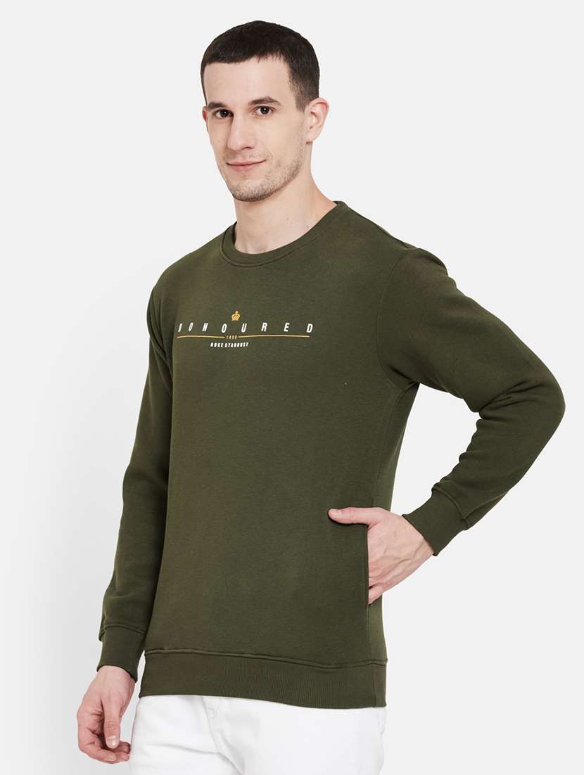 olive green printed sweatshirt - 17997243 -  Standard Image - 1