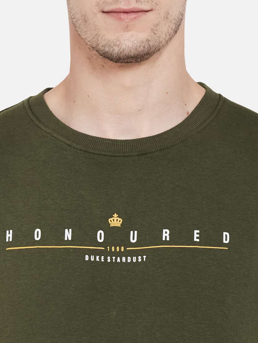 olive green printed sweatshirt - 17997243 -  Standard Image - 4