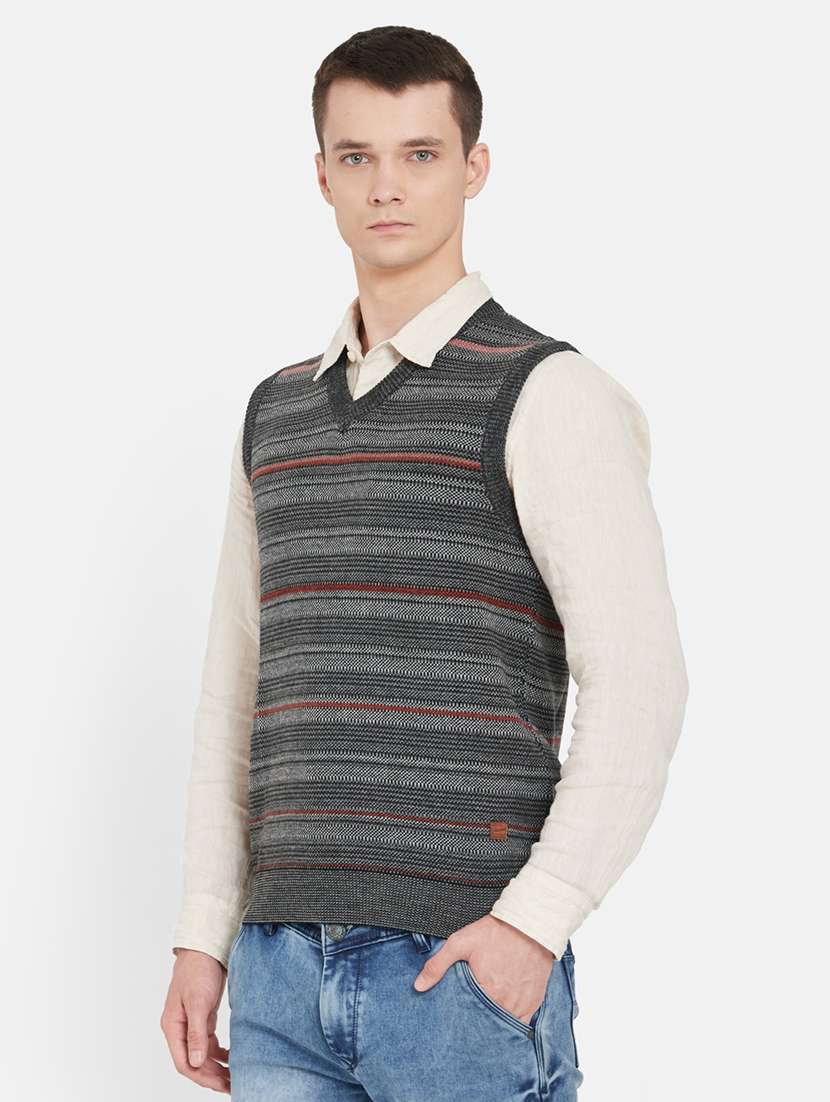 grey striped pullover - 17997324 - Standard Image - 1