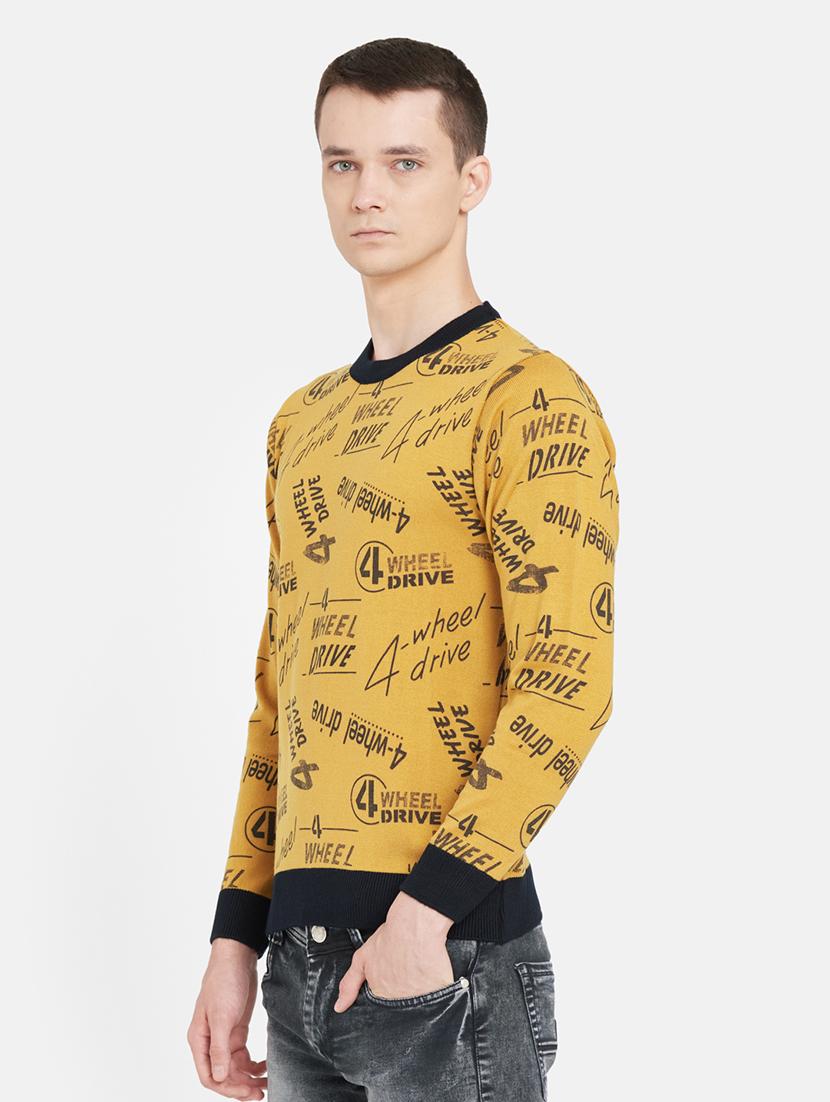 mustard printed pullover - 17997348 - Standard Image - 1