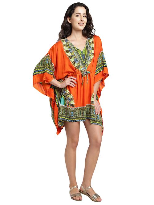 v-neck printed kaftan dress - 17997402 -  Standard Image - 0