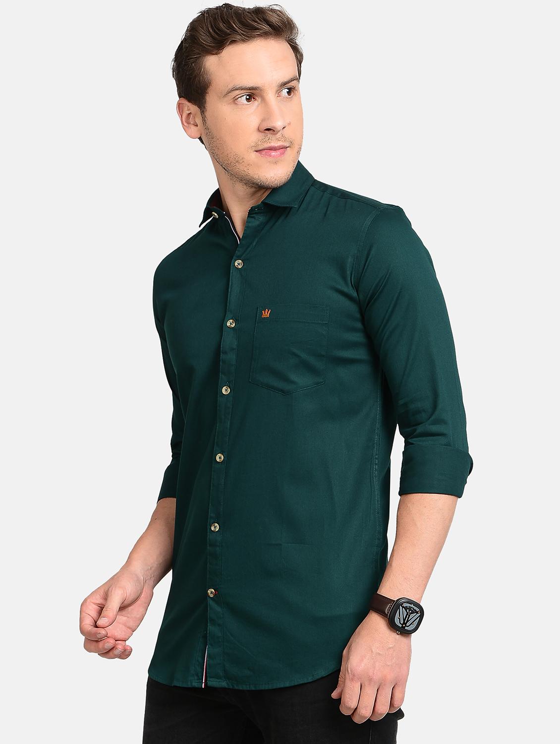teal solid casual shirt - 17997820 -  Standard Image - 1