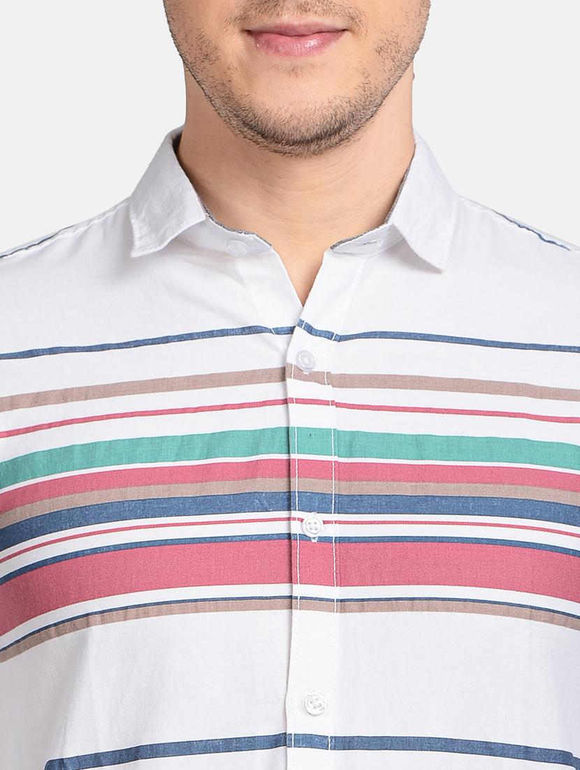 pink striped casual shirt - 17997827 - Standard Image - 4