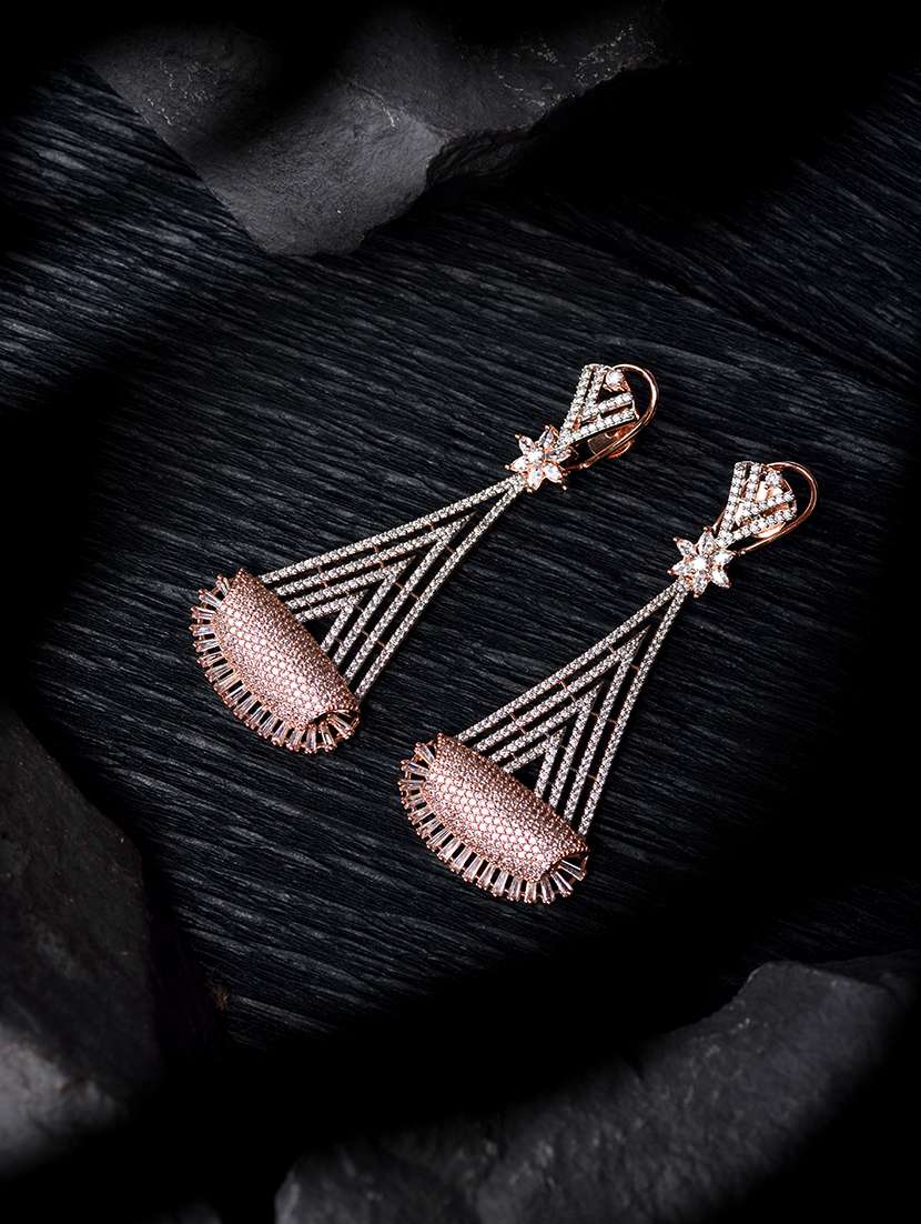 white brass drop earring