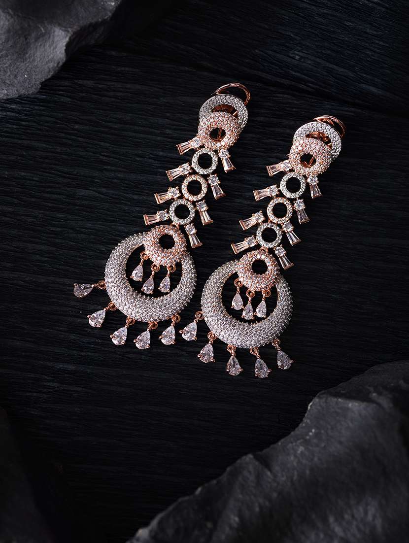 white brass drop earring