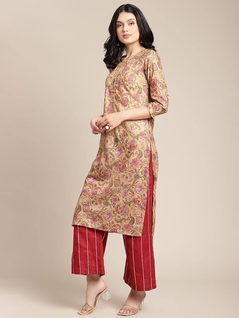 printed straight kurta - 17997956 - Standard Image - 1
