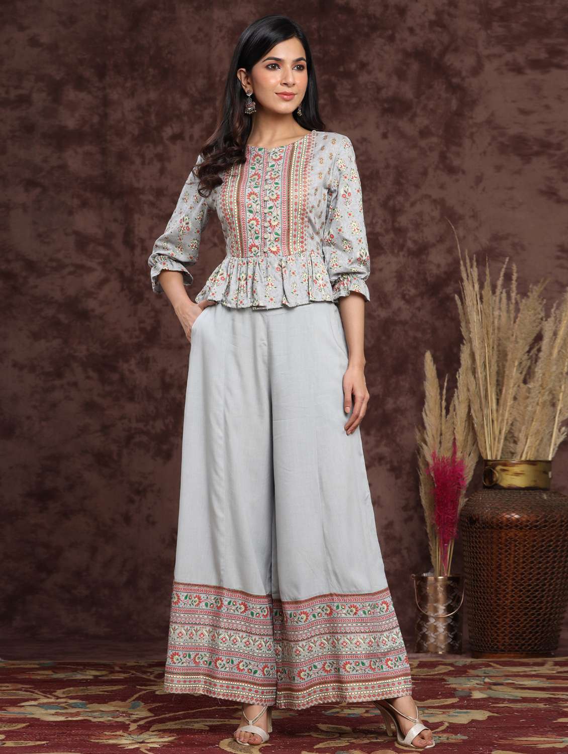 ethnic motifs top pants set