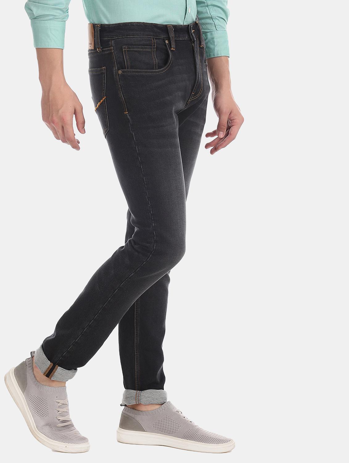 dark blue solid stone washed jean - 17999752 - Standard Image - 1