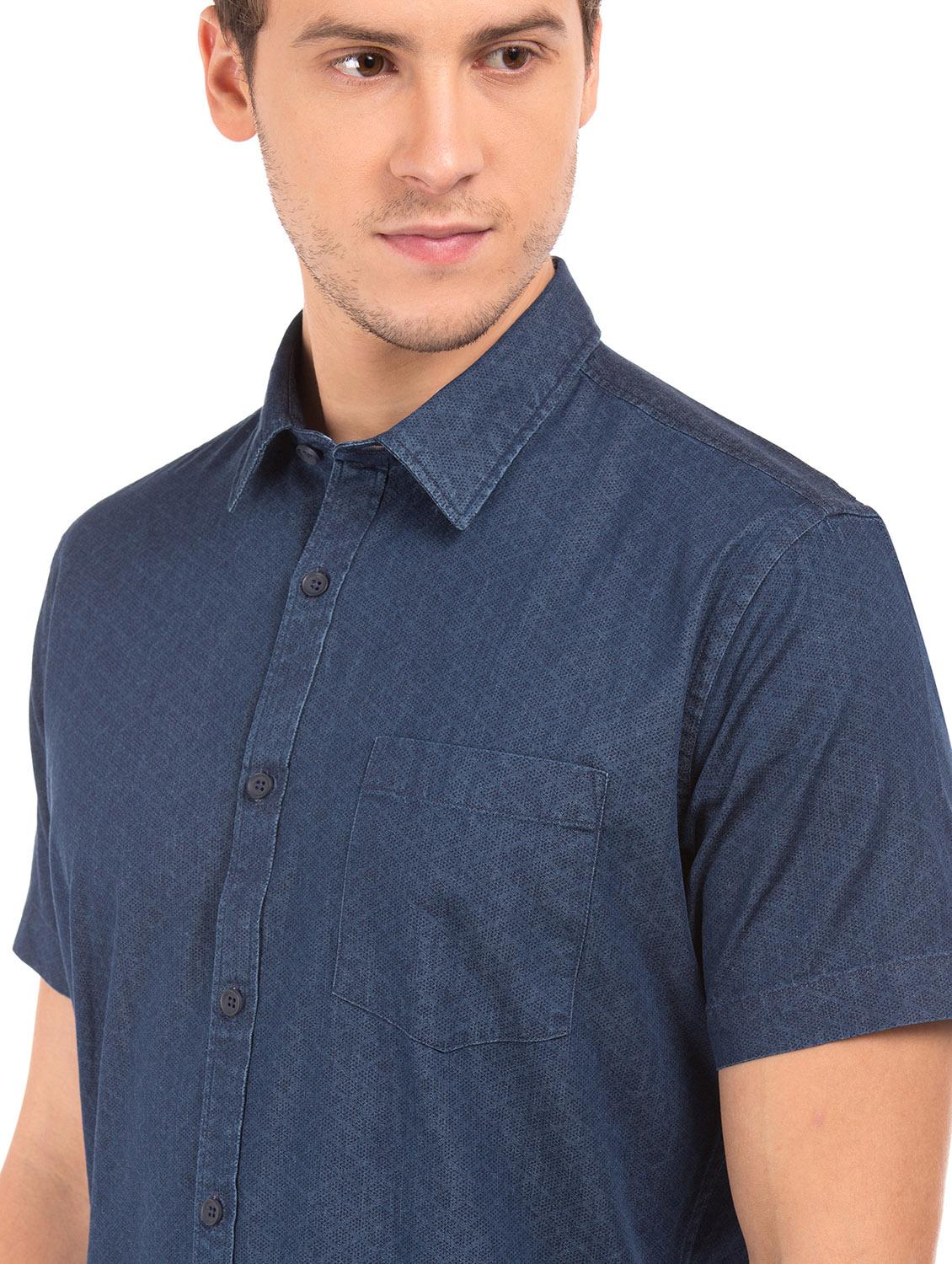 blue printed casual shirt - 17999823 - Standard Image - 4
