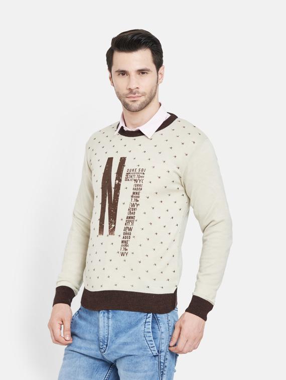 off white printed pullover - 18000585 - Standard Image - 1