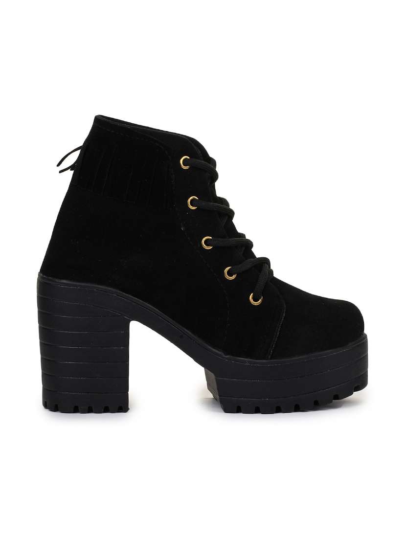 black lace up ankle boot - 18002781 -  Standard Image - 1