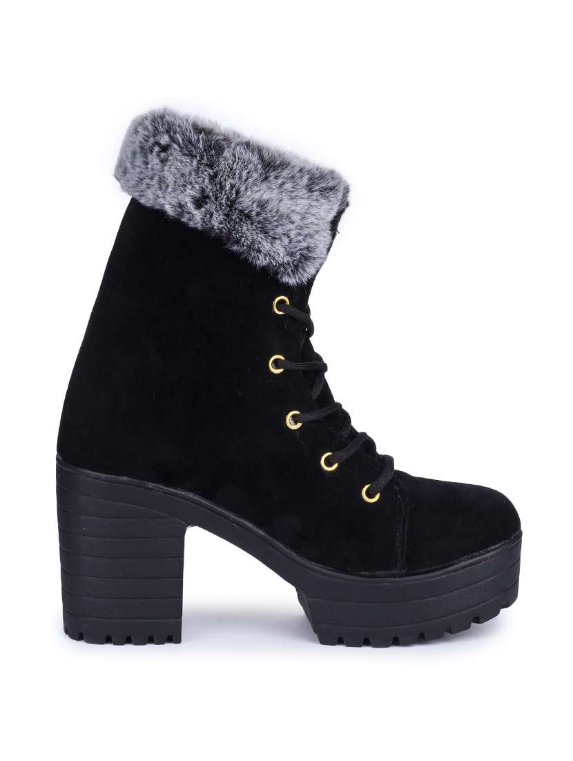 black lace up ankle boot - 18002783 -  Standard Image - 1