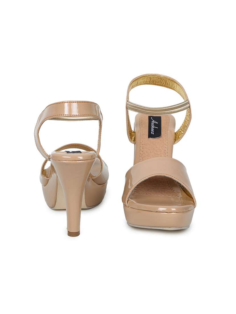 beige leatherette back strap sandals - 18003219 -  Standard Image - 1