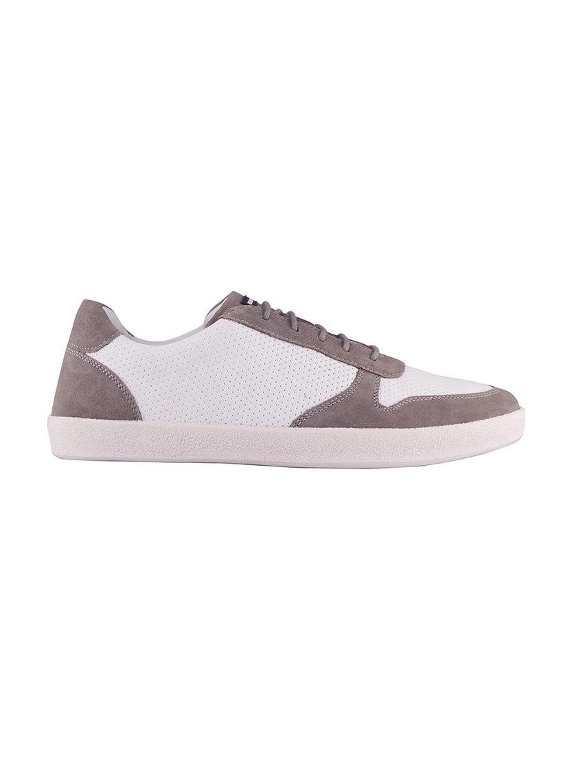 grey leather lace up sneakers - 18003720 -  Standard Image - 1