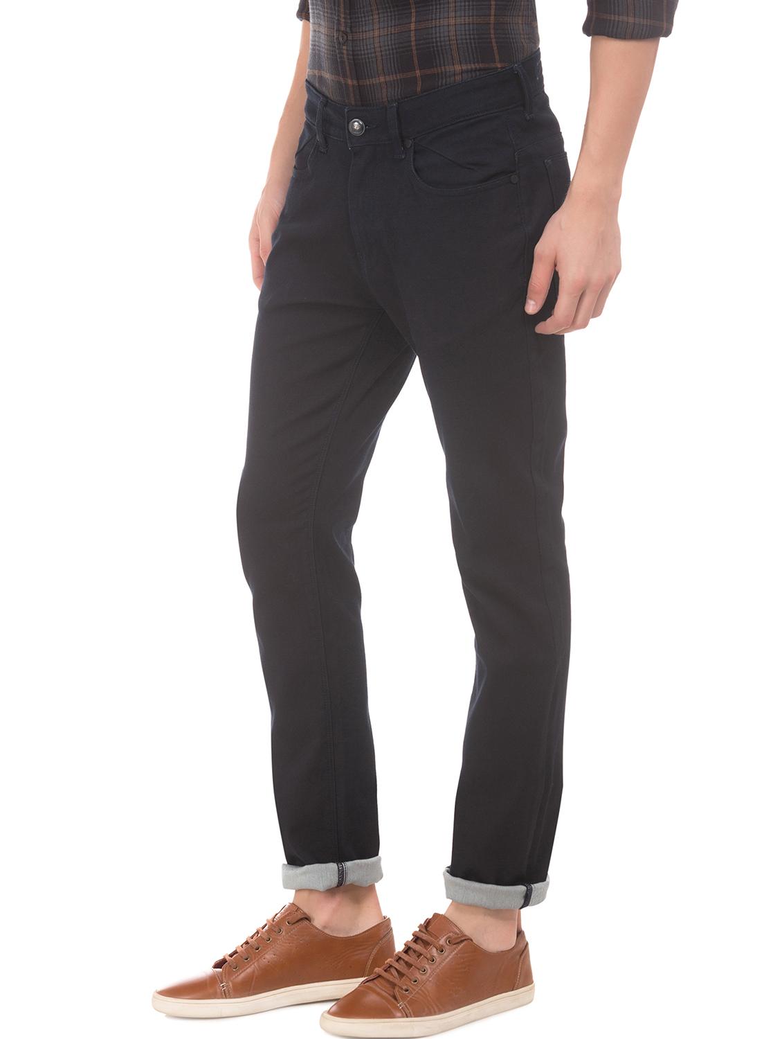 navy blue plain denim jeans - 18004301 - Standard Image - 1