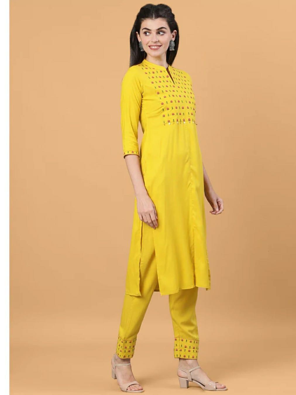 ladies kurti with pant fabric heavy - 18005229 - Standard Image - 1
