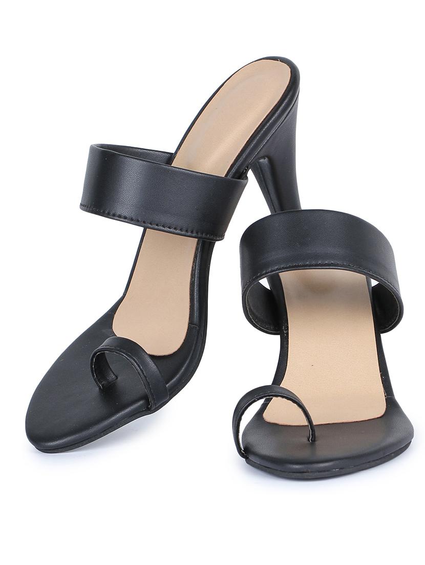 black one toe sandal - 18005337 - Standard Image - 4
