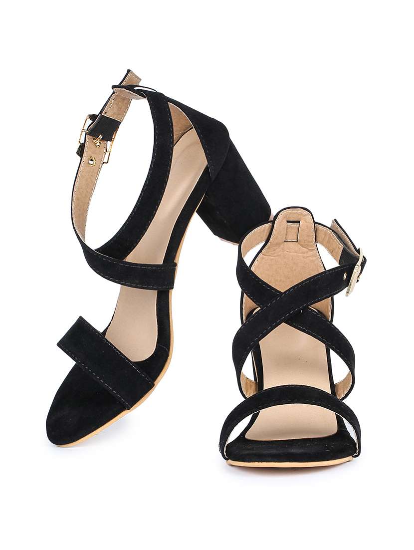 black synthetic closed back sandals - 18005341 -  Standard Image - 4