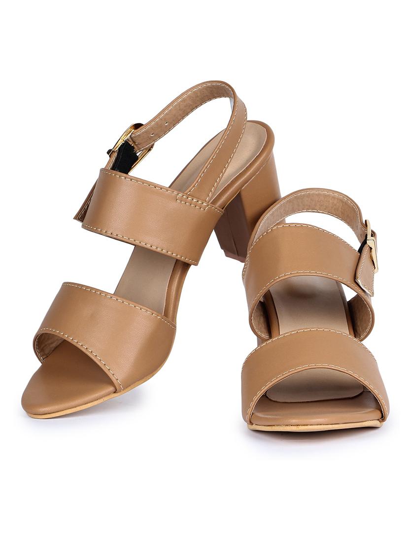 beige synthetic closed back sandals - 18005353 - Standard Image - 4