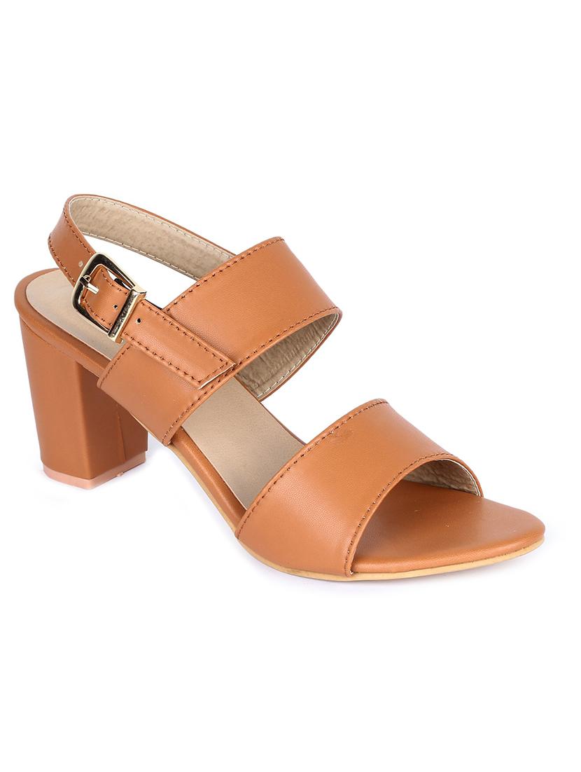tan synthetic closed back sandals - 18005355 -  Standard Image - 1