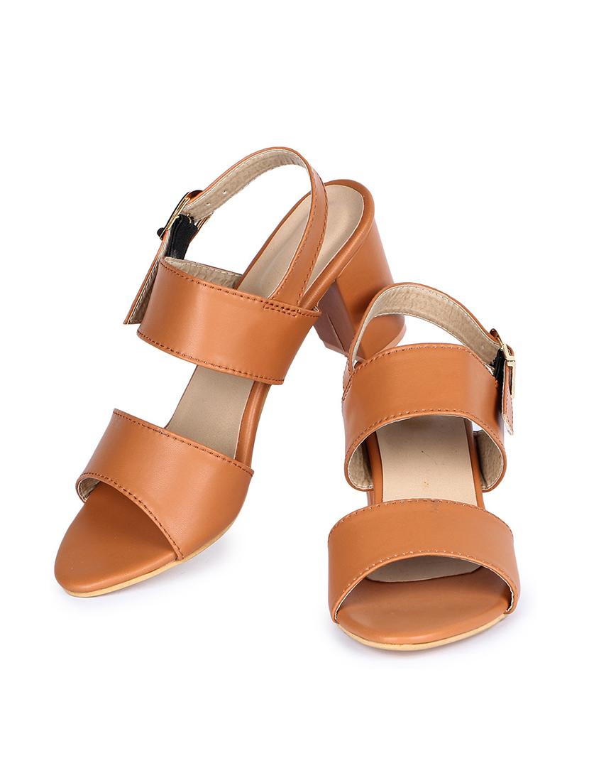 tan synthetic closed back sandals - 18005355 - Standard Image - 4
