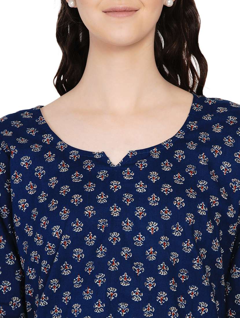 round neck printed nightwear pajama set  - 18005550 -  Standard Image - 4