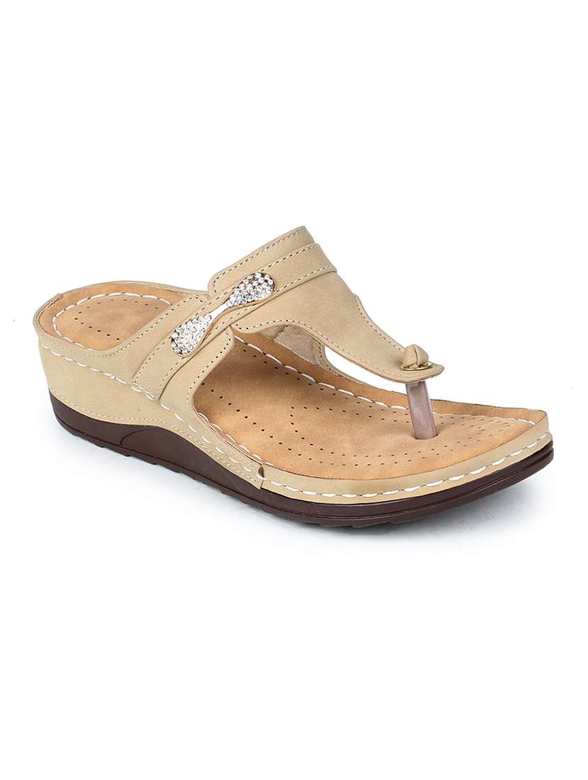 beige t-strap wedge - 18005799 -  Standard Image - 1