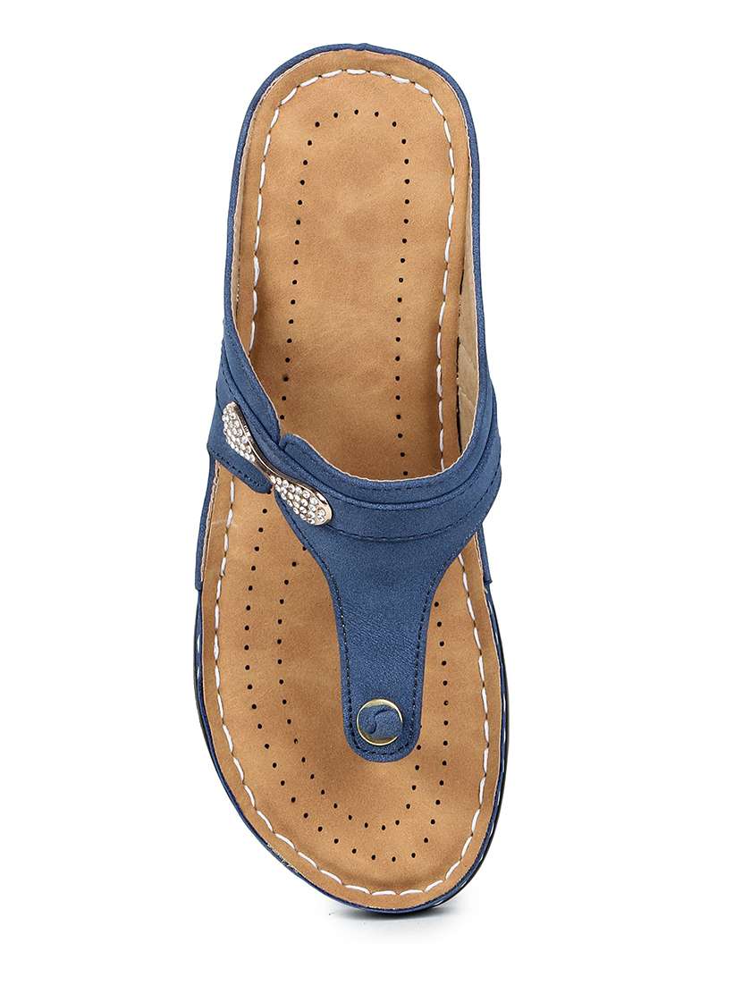 blue t-strap wedge - 18005801 -  Standard Image - 4