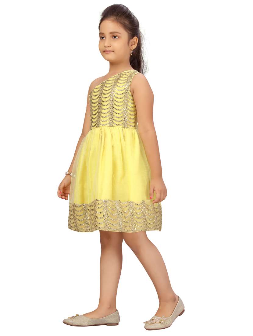 yellow net frock - 18005860 -  Standard Image - 1
