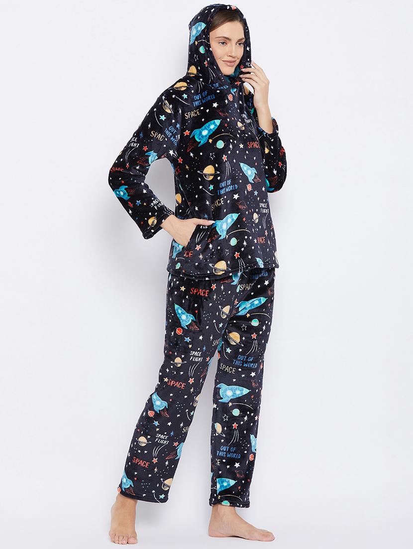 round neck printed nightwear pajama set  - 18007192 -  Standard Image - 1