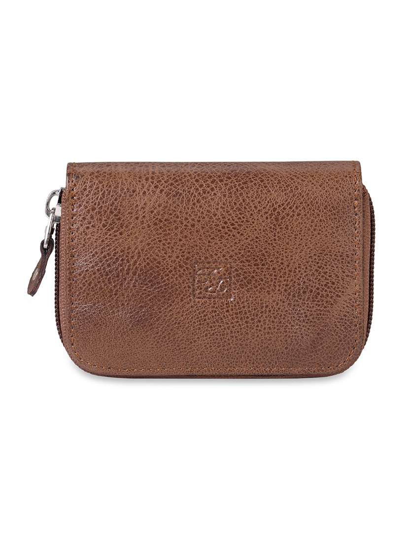 brown leather card holder