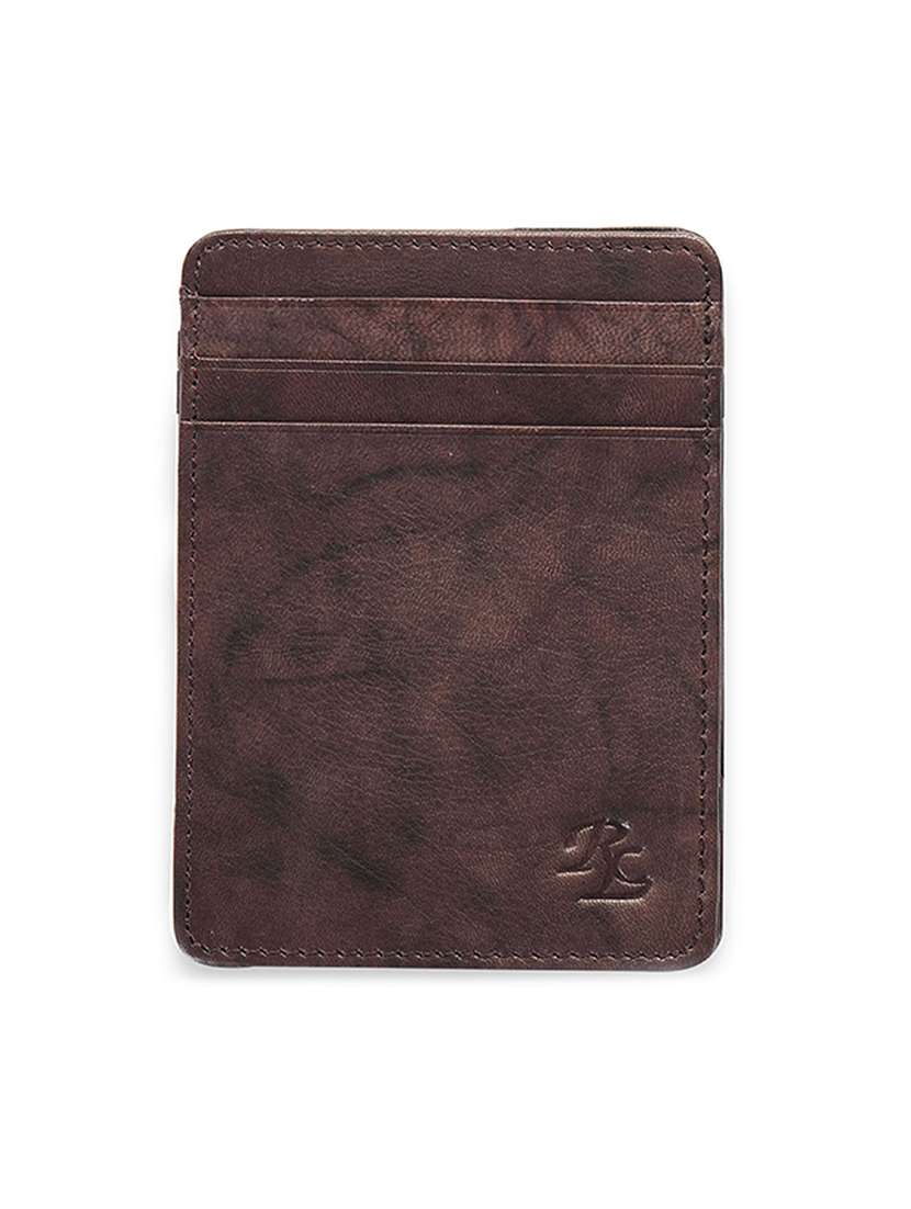 brown leather card holder